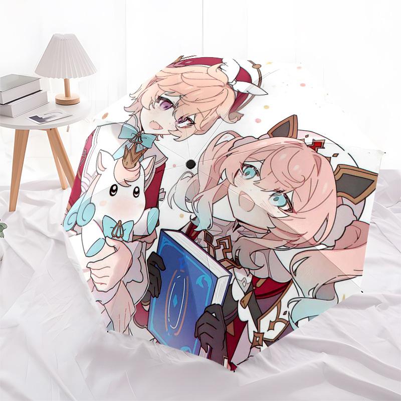 1 Stück Outdoor-Schirm mit niedlichen Anime-Charakteren - Automatisches Öffnen/Schließen, Tragbares 3-fach faltbares Design, 8-Speichen-Eisenrahmen - Perfektes Geschenk für Fans, Tr
