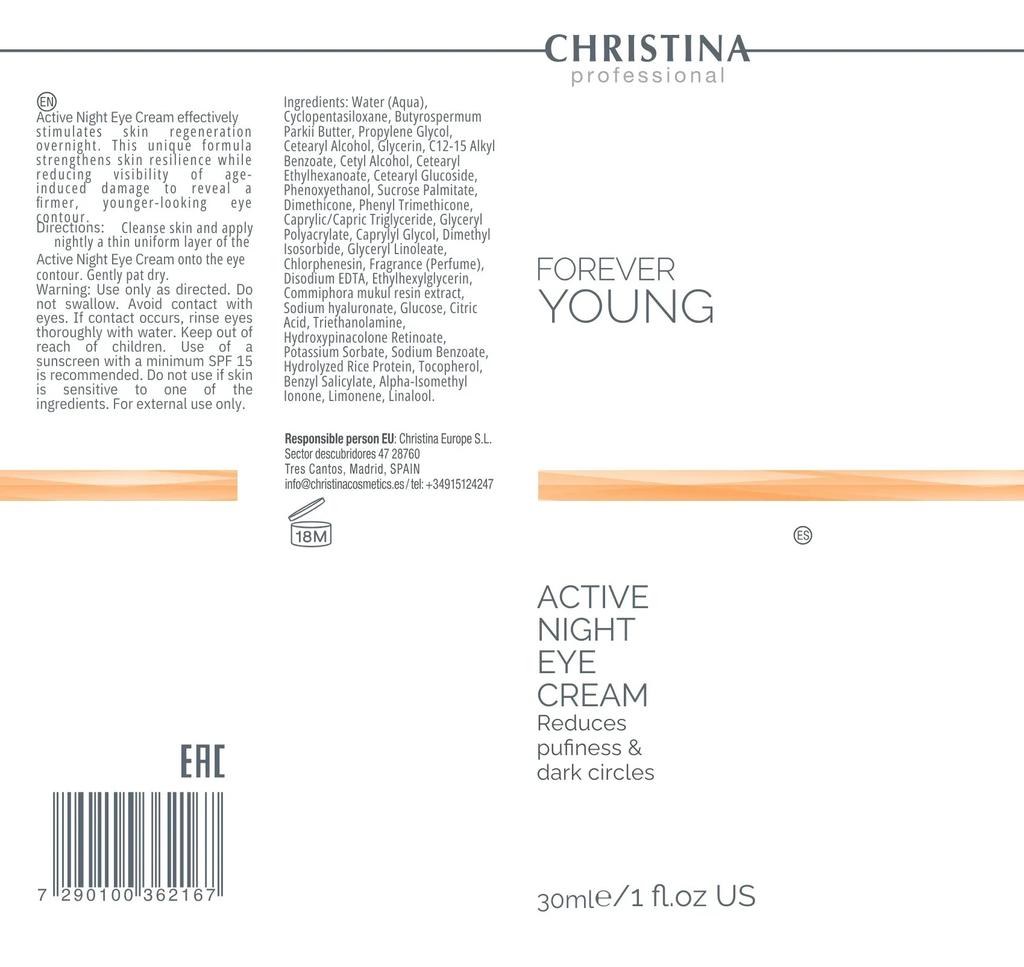 Forever Young Active Night Eye Cream, 30 ml