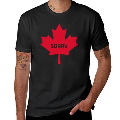 Sorry Canada T-Shirt Blacks Summer Top Aesthetic Clothing Mens Workout Shirts