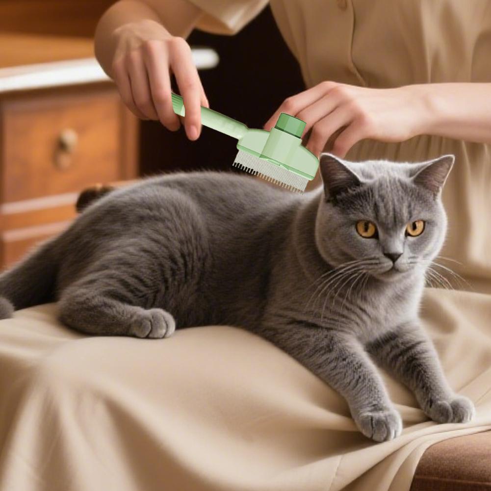 Dog Hair Remover Brush One-Button Hairs Cleaning Bath Brush Multi-Purpose Pet Cleaning Comb for Loosening Up Removing Debris