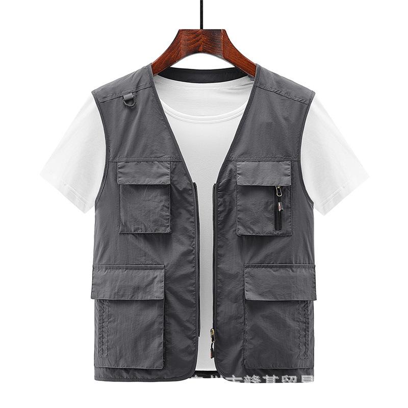 Men s Quick-Dry Multi-Pocket Vest for Team Building, Photography, and Fishing Events - Spring/Autumn 2209. L