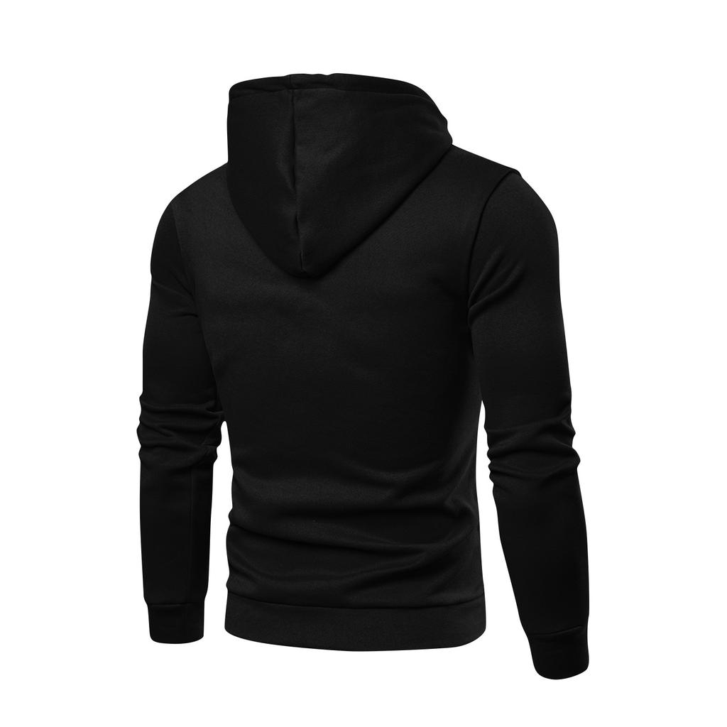 Men's Casual Sports Hooded Pocket Christmas Print Long Sleeve Sweatshirt