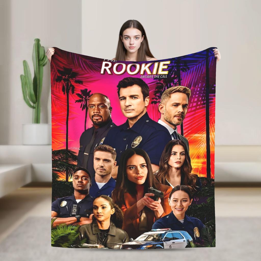 TV seriál The Rookie Flanelové deky Měkká přehozová deka do obývacího pokoje Piknik Grafické přehozy na postel Potah na pohovku