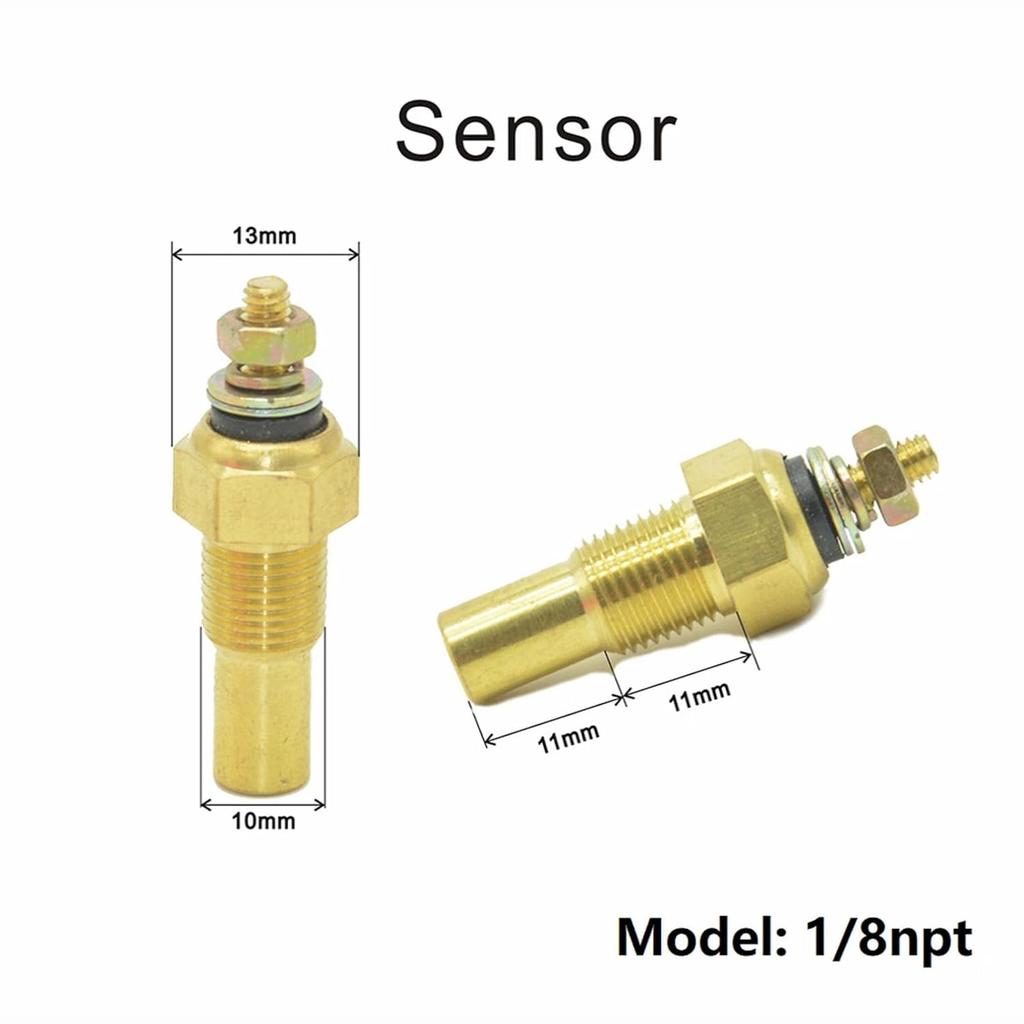 Oil Temperature Sensor, Water/Oil Temp Temperature 1/8 NPT Electrical Sender Transmitter Sending Unit Temp Sensor