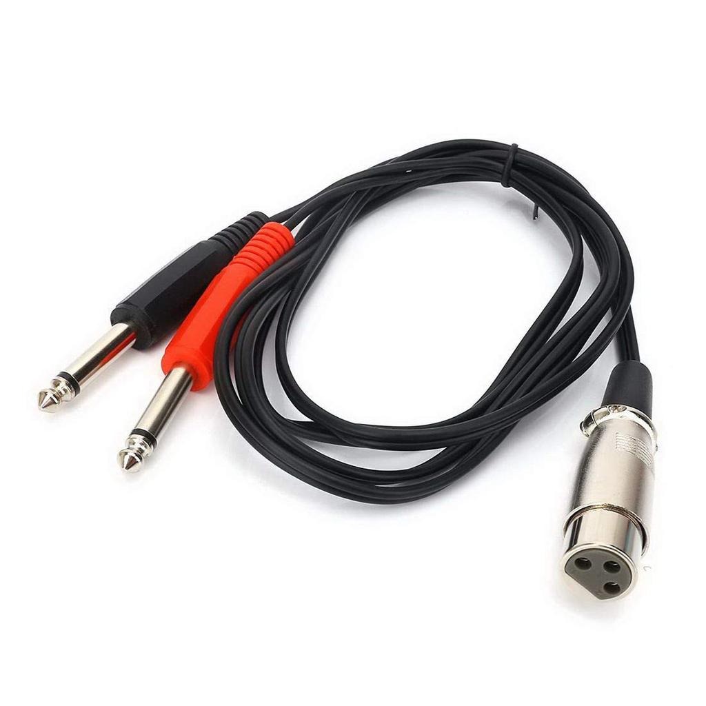 XLR Female To 6.35mm Mono Male Audio Y Splitter Cable, 1 XLR Female To 2 Dual 6.35mm Male 30cm (1.5m3m) Stereo Mic Audio Converter Adapter Cable