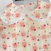 Love Plaid Korean Style Women's Pajamas Set Sweet Cute Autumn Winter Nightwear Lapel Neck Casual Pajamas Set Women
