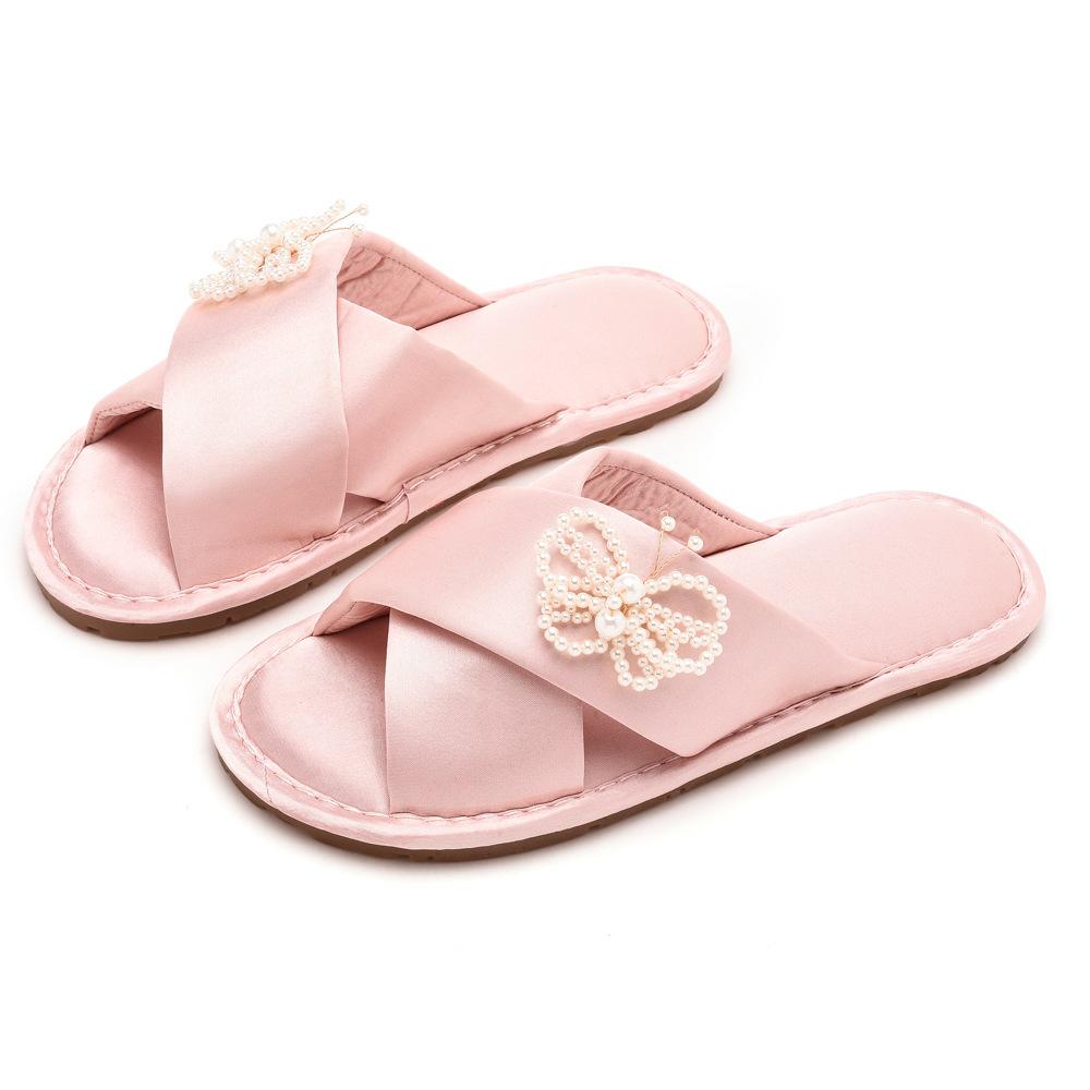 2024 Wedding Bridal Dressing Gown Slippers Wedding Festive Red A Couple of Indoor Slippers Bridesmaids Fancy