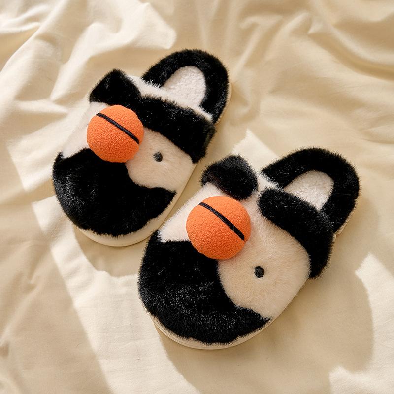 Couple Home Warm Fur Slippers Soft Bottom Non-slip Cotton Slippers Thick Bottom Comfort Winter Slides Women Zapatos De Mujer