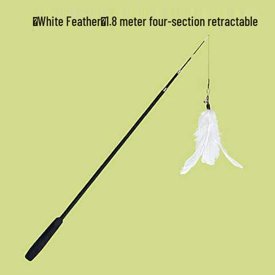 Retractable Cat Teaser Wand: 1.8m Interactive Fishing Pole with Bite-Resistant Feather & Bell Toy