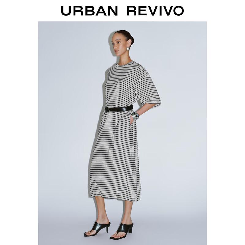 UR2025 Women's Striped A-Line Short Sleeve Dress