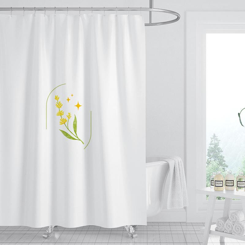 JINRUN Badezimmer verdickter wasserdichter Vorhang, schimmelfester Duschvorhang, Duschtrennwand-Vorhang, Duschvorhang, Badezimmer-Vorhang, kostenlose Perforation