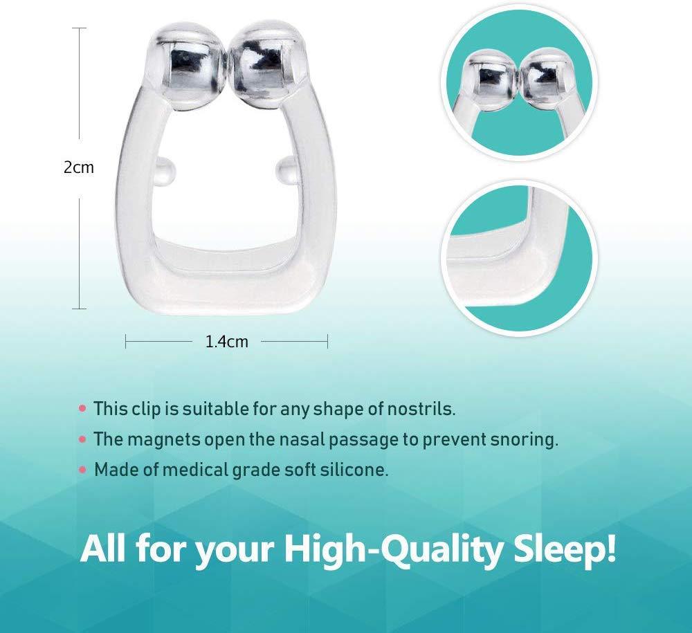

1/4pcs Magnetic Anti Snore Device Stop Snoring Nose Clip Easy Breathe Improve Sleeping Aid Apnea Guard Night Device With Case