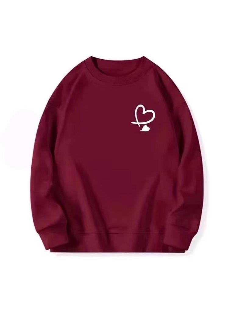 2025 New Couple's American Style Round Neck Loose Print Hoodie with Plus Velvet for Autumn/Winter