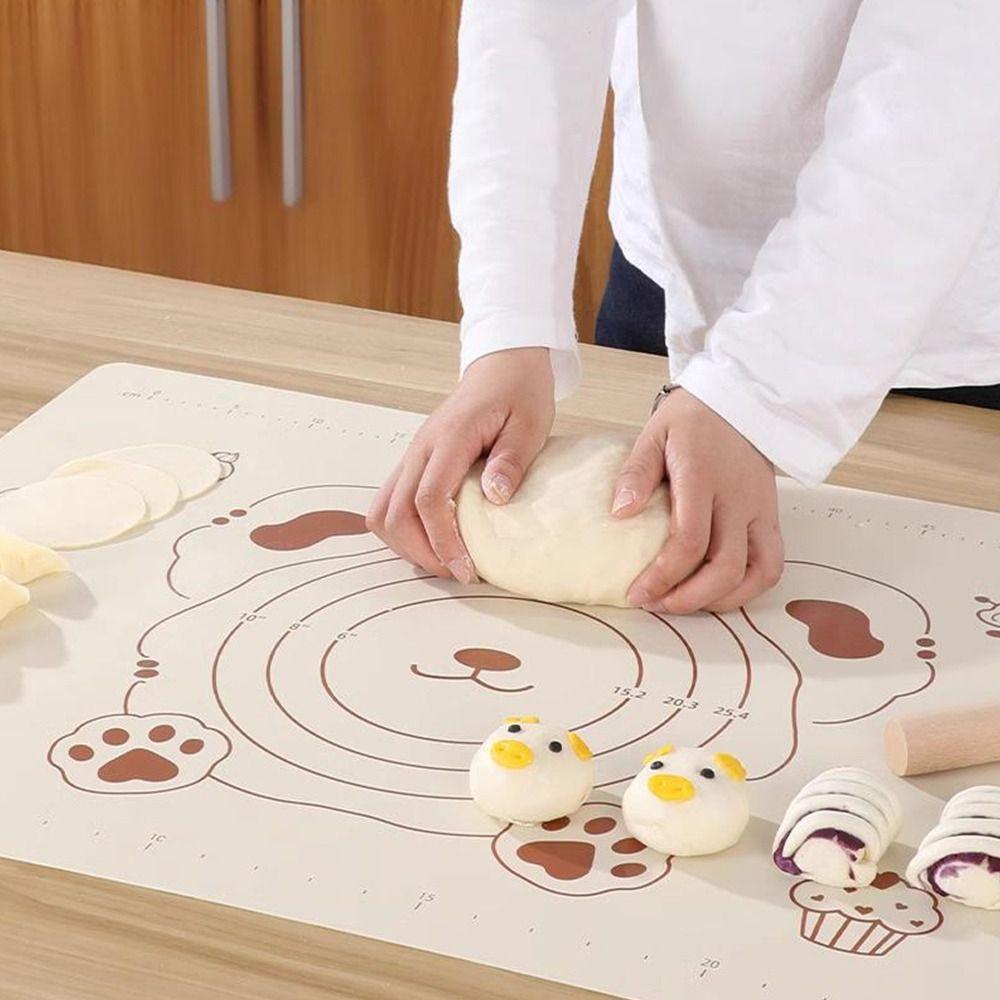 New Non-slip Silicone Dough Mat Kitchen Supplies Thickened Pizza Dough Mats Baking Rolling Board Dough Kneading Chopping Board