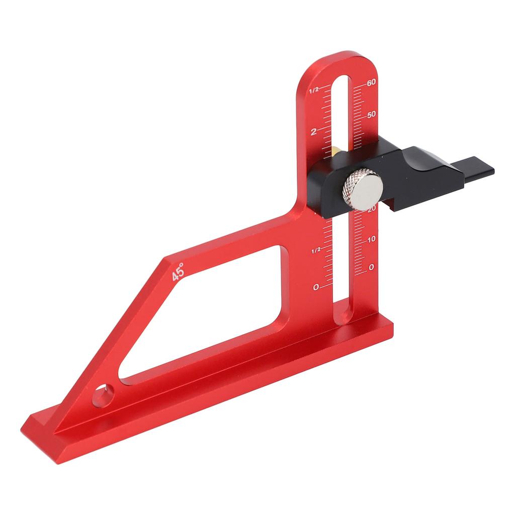 Table Saw Height Gauge Aluminum Alloy Metric Inch Scales 0‑60mm Depth 45 Degree Angle Measuring Tool for Woodworking