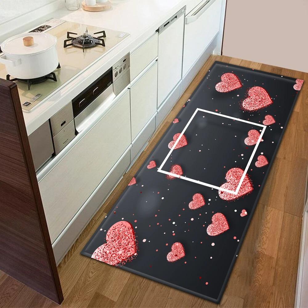 Romantisches Liebesmuster Hausküche Bodenmatte Türdekoration Bodenmatte