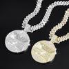 Men's Hip Hop Last Supper Pendant Necklace with 14mm Rhinestone Cuban Chain