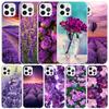 Purple Lavender Flowers Phone Case For IPhone 16 17 Air 16E 15 14 Plus 13 Mini 12 11 Pro Max 7 8 + SE 2020 Soft TPU Back Cover 1