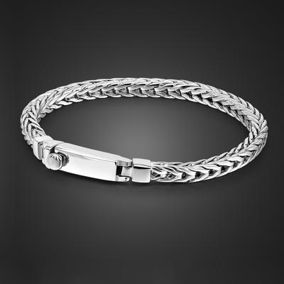 Men'S Byzantine Bracelet Bronze Electroplated Micron Rhodium Gold 4Mm Chopin Chain Jewelry