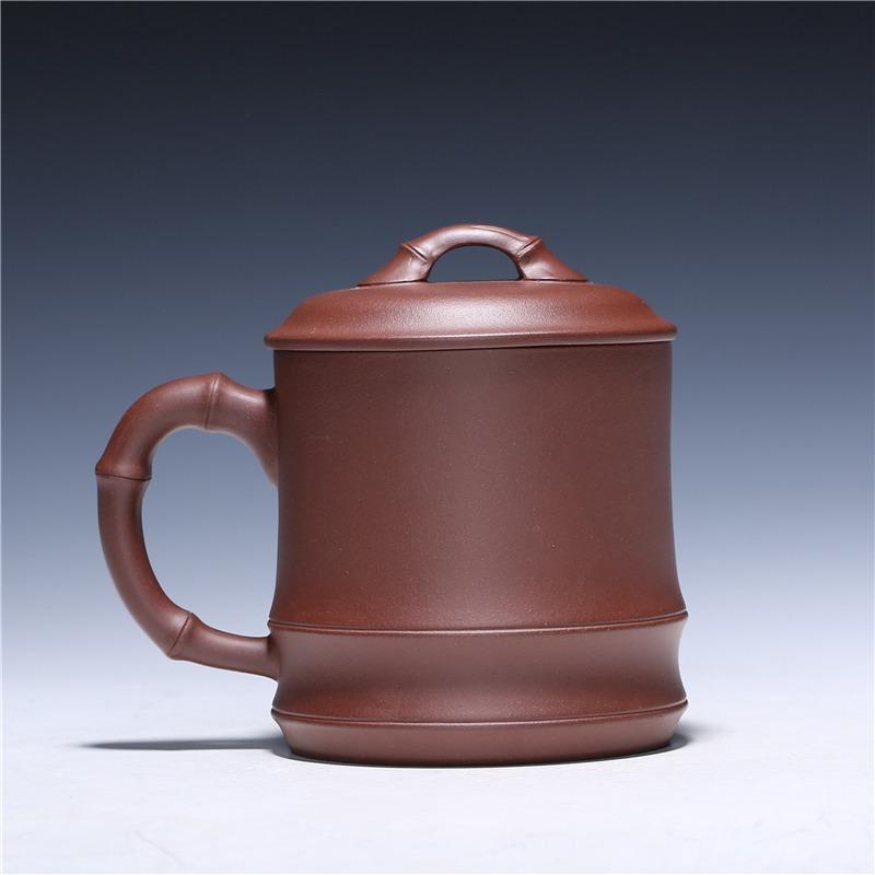 Purple Sand Cover Cup Big Bamboo Section 550ml Tea Cup