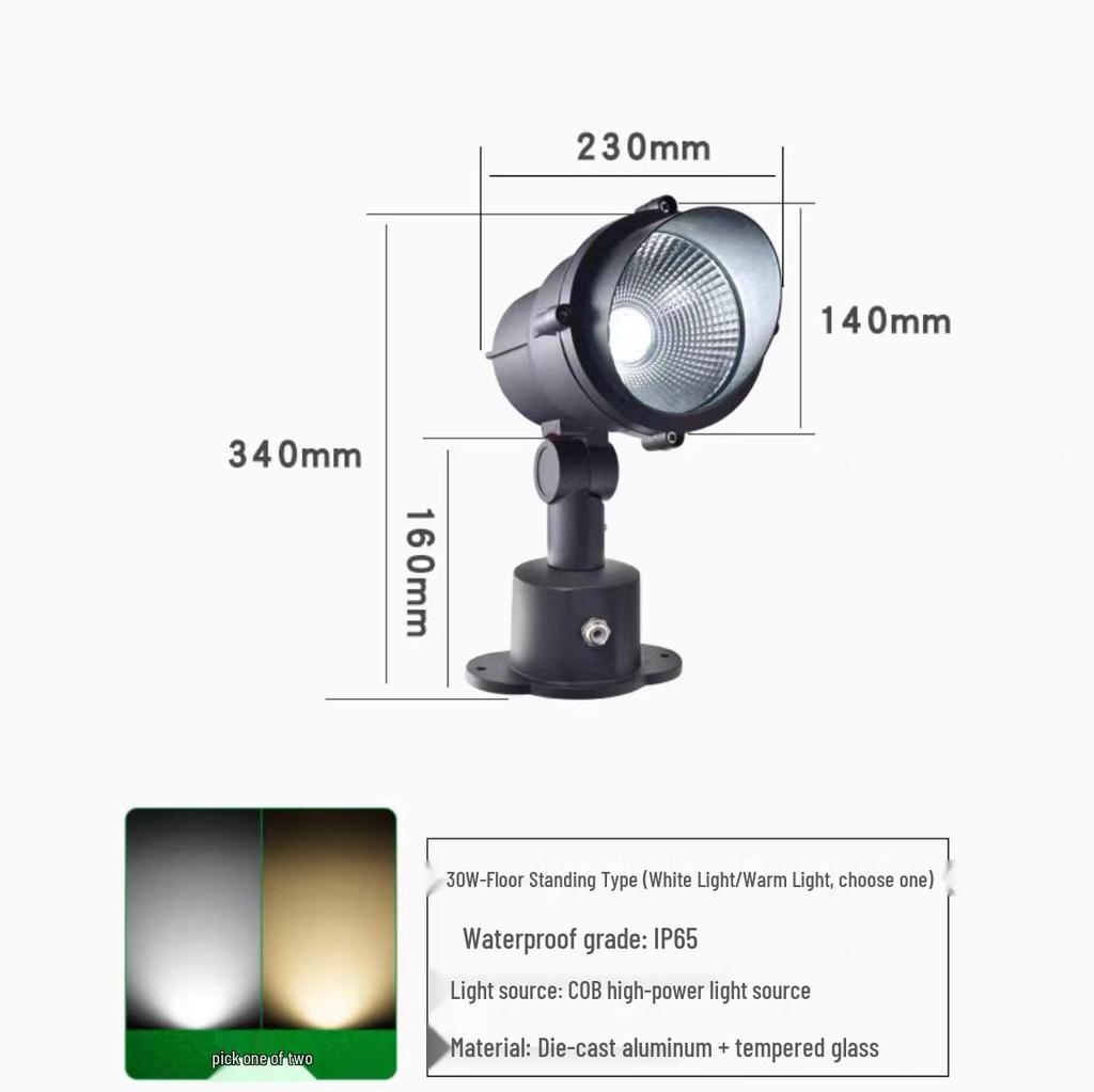 Waterproof Outdoor Landscape Spotlight for Gardens and Lawns
