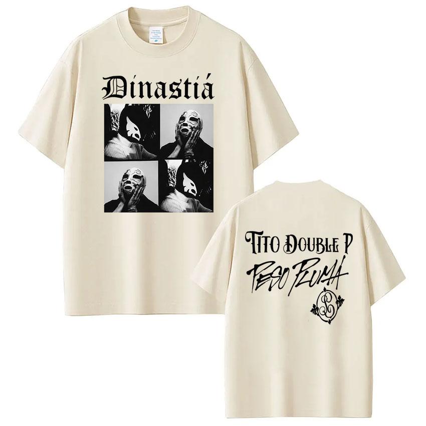 Rapper Peso Pluma Tito Double P Dinastia Album Vintage  Print Tees Men Women Fashion Tshirts Gothic Punk Casual Cotton Tshirt