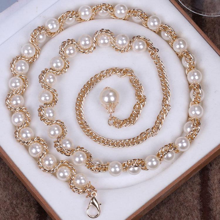 Women's Plus Size Pearl Waist Chain for Dresses