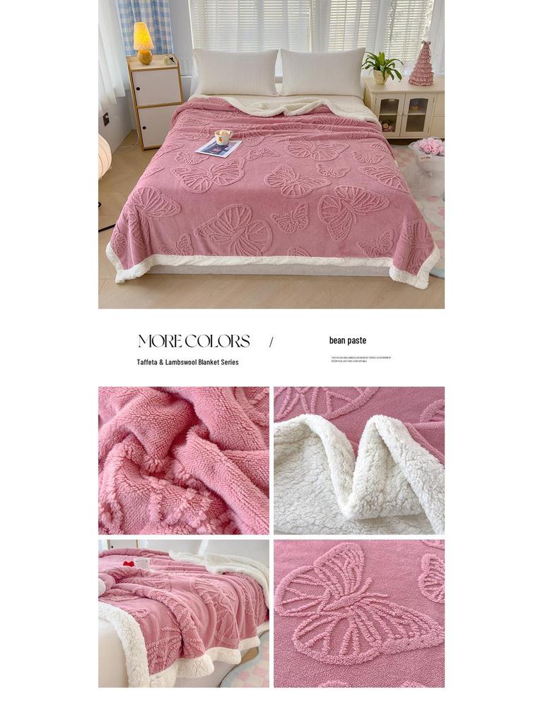 Enfärgad dubbelsidig jacquardfilt med fjärilar - Kontor, tupplur, soffa & luftkonditionering