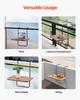 VEVOR Balcony Hanging Table, 25 X 24 In Folding Balcony Railing Table, Outdoor Balcony Bar Table for Railings, 4-Level Adjustable