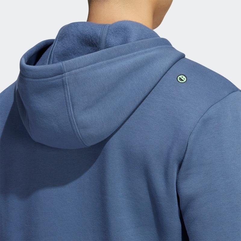 adidas Casual Logo Print Hooded Pullover Sweatshirt Men Tops Miracle-Green Gray HK6755