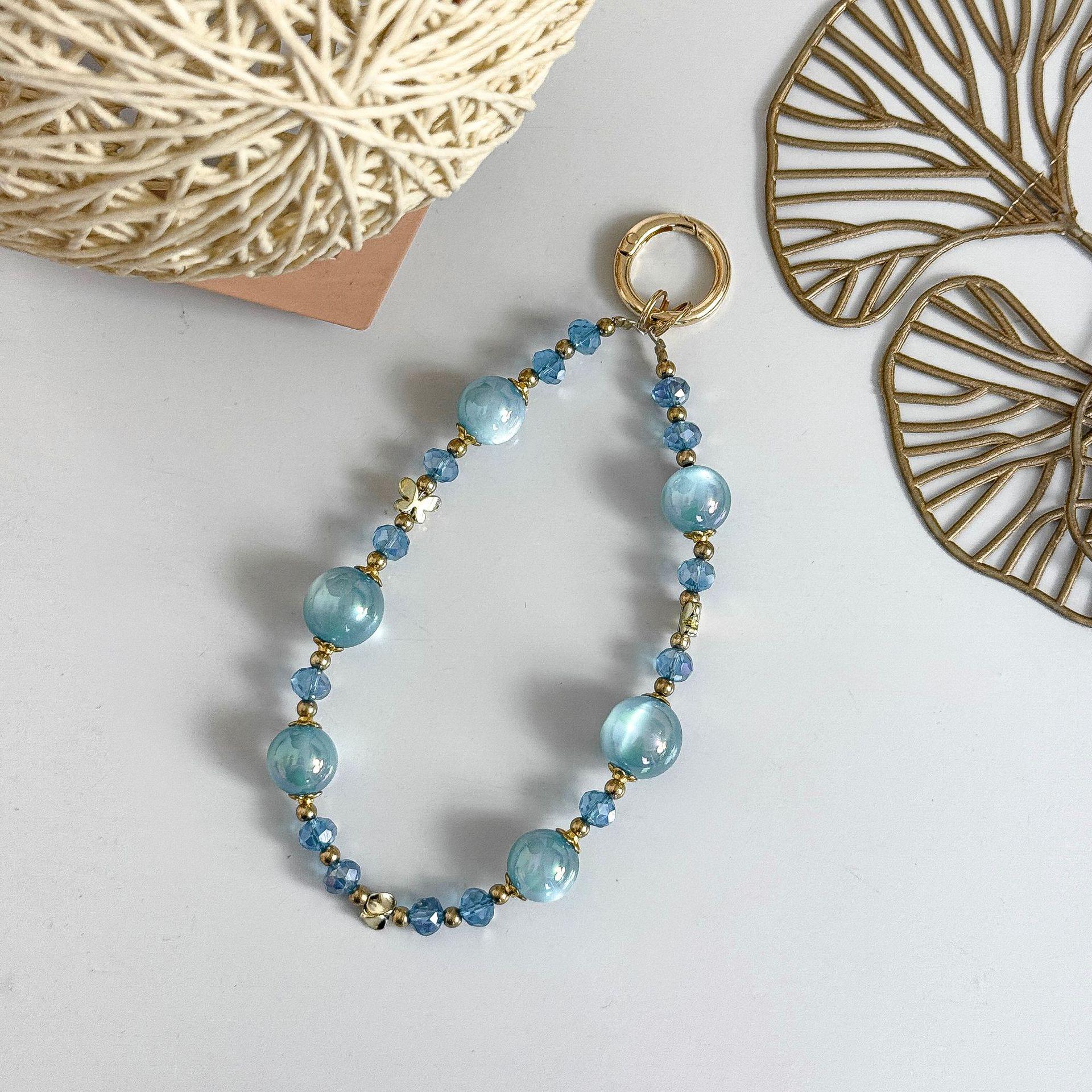 Beaded Mermaid Crystal Phone Lanyard and Keychain Pendant