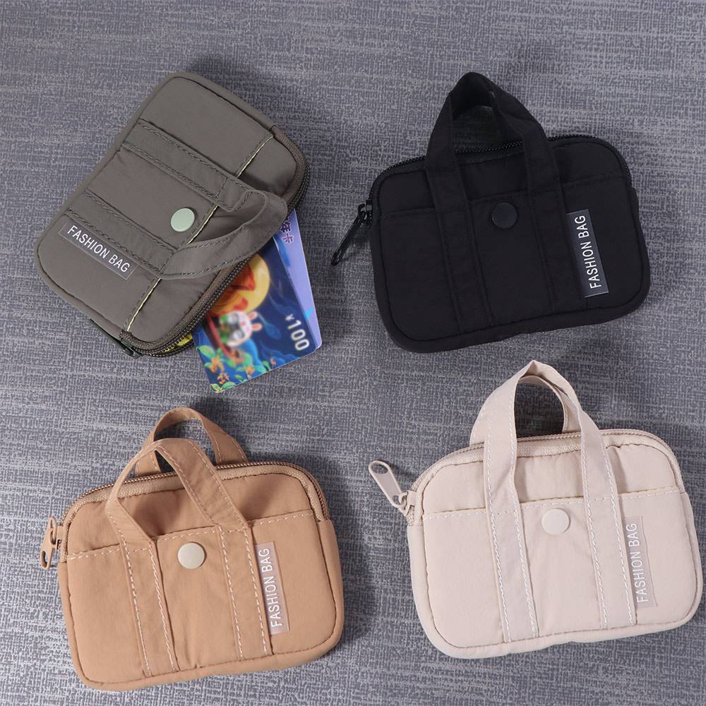 Korean Style Nylon Coin Purse Portable Mini Earphone Storage Bag Practical Card Pouch  Girls