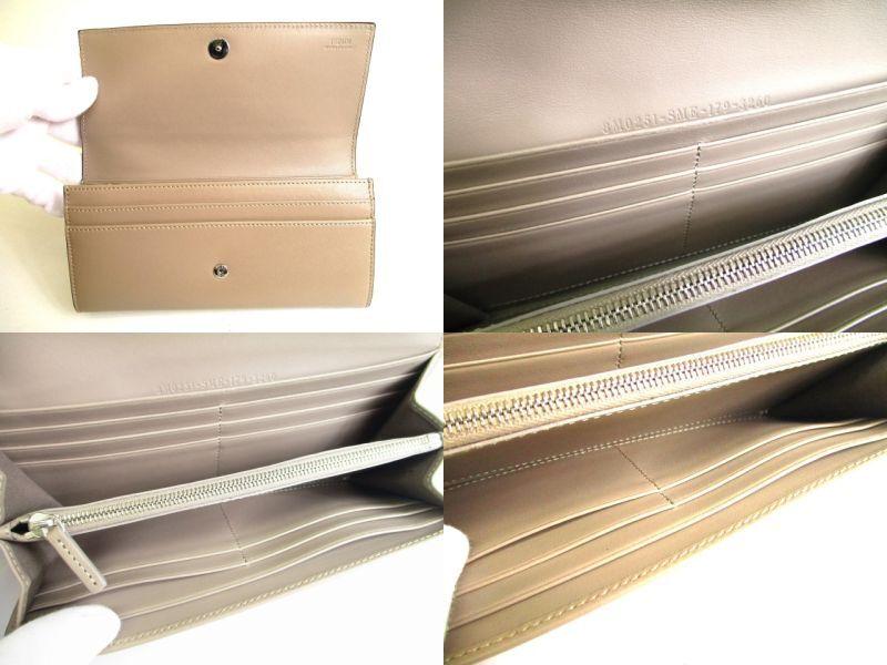 Authentic FENDI By The Way Tortora Leather Bifold Long Wallet Flap Wallet #a051  Open Box