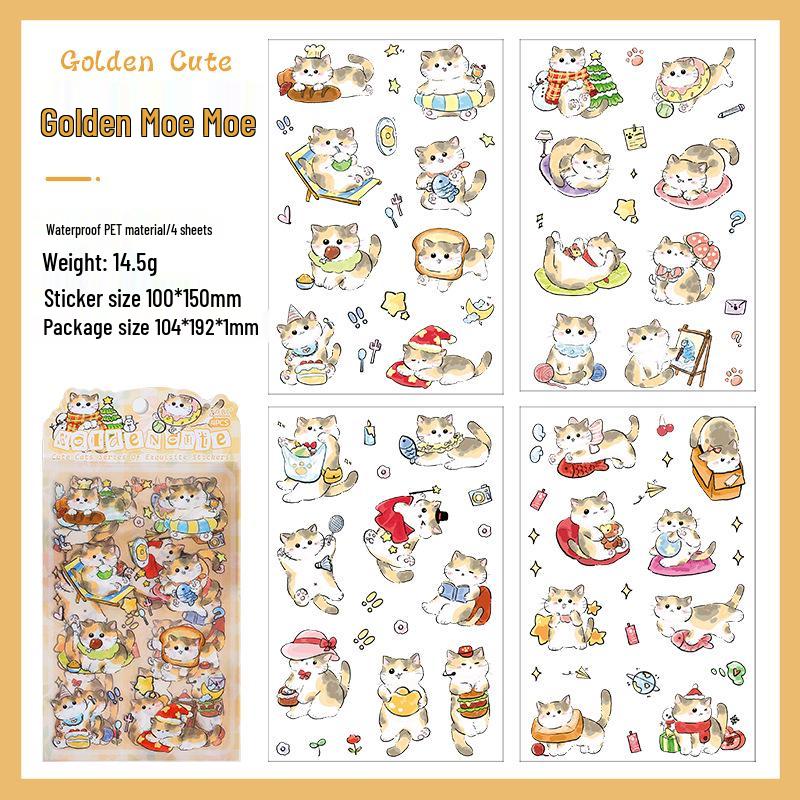 Yuezhen Cute Kitten Cartoon Die-Cut Journal Stickers for Children