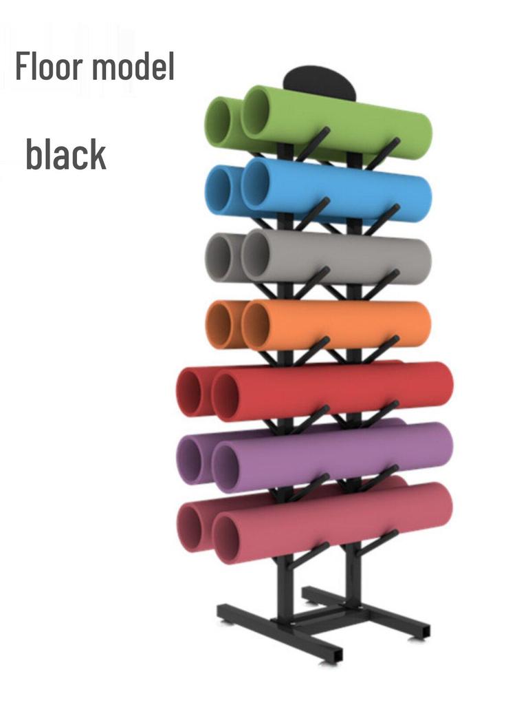 Wall-Mounted Yoga Mat Rack: Studio & Home Storage Display Shelf