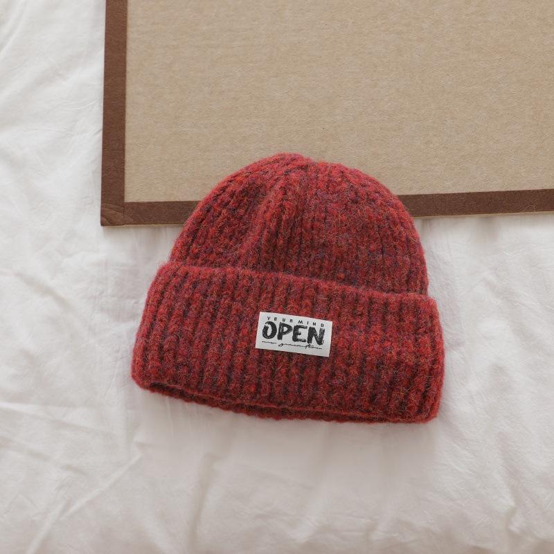 Simple Letter Versatile Knitted Wool Hat for Women Autumn and Winter New Fashion Knitted Hat Cold Hat