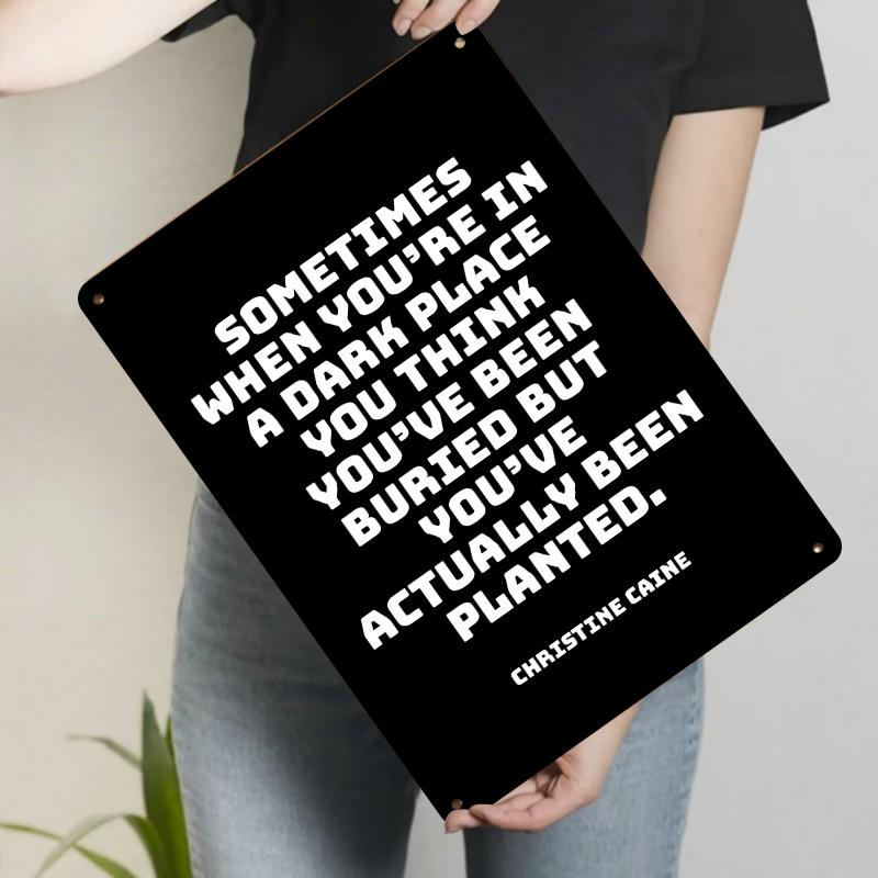 

Inspirational Quote Metal Wall Art Modern Minimalist Home Office Decor Christine Caine Quote Decorative Sign 20x30cm（7.8x11.8inch）