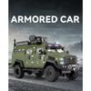 1/24 Alloy Sword Toothed Tiger Explosion Proof Car Model Diecast Police Armored Off-road Vehicles Car Model Sound Light Toy Gift