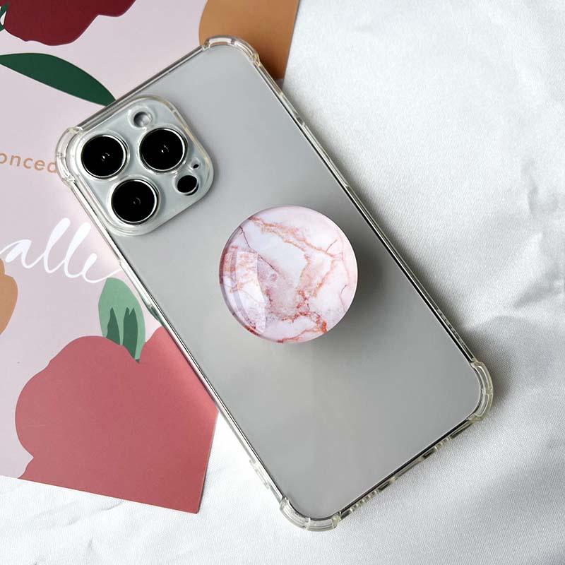 Marble Pattern Crystal Glass Phone Holder Foldable mobile phone Socket Crystal Glass phone grips 5