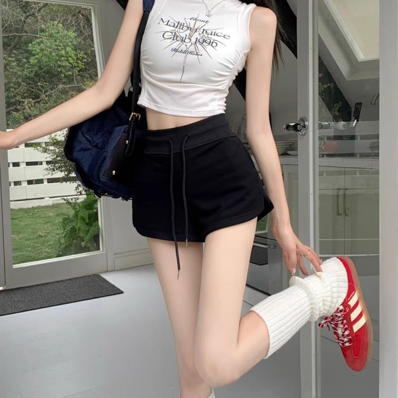 

Women s Summer Grey High-Waist Wide-Leg A-Line Slimming Pants with Drawstring M