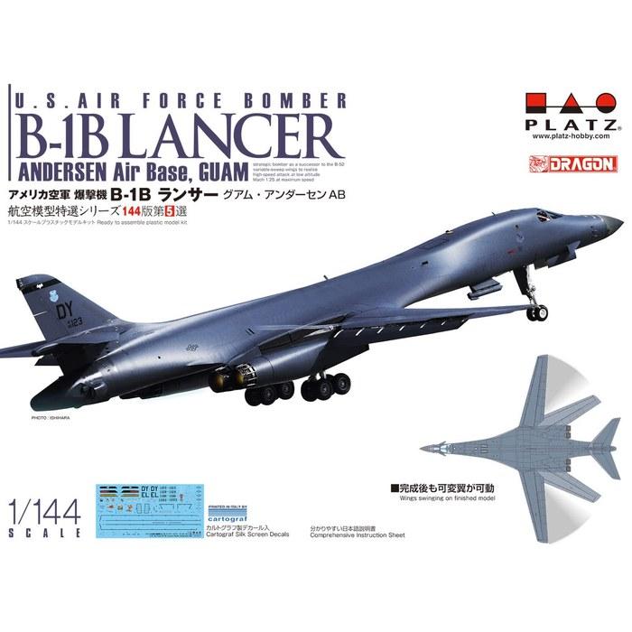 PLATZ 1/144 US Air Force Bomber B-1B Lancer Guam Andersen AB Plastic Model AE144-5 Molded Color