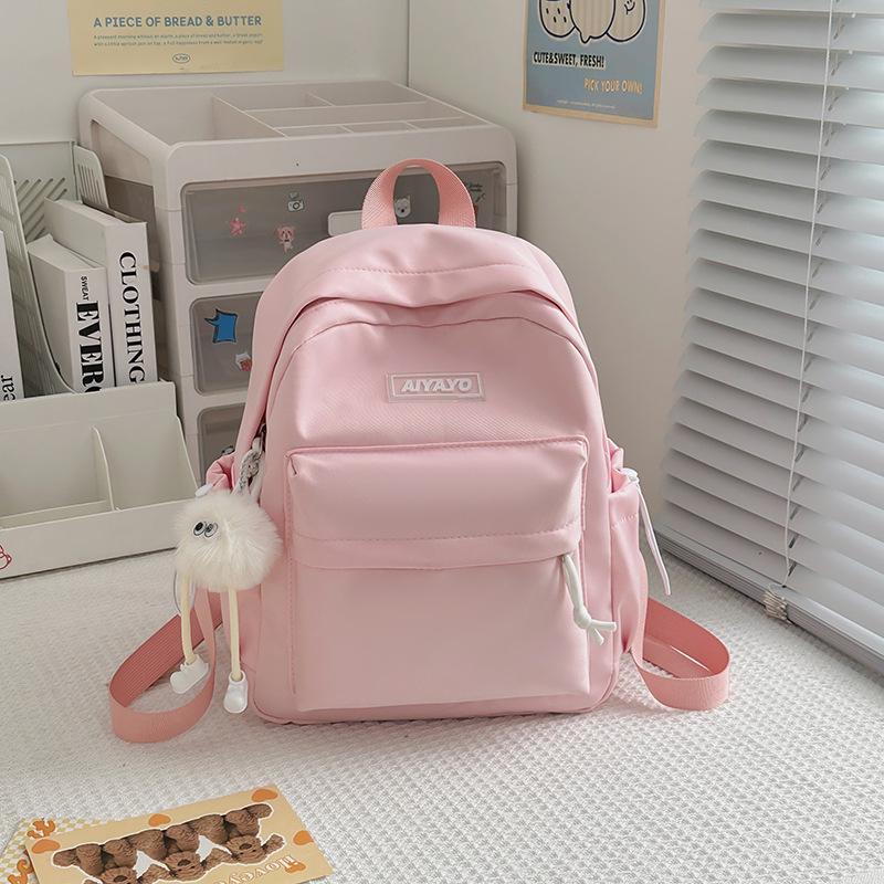 Small Fresh and Lovely Solid Color Students Study Spring Outing Small Schoolbag Simple Backpack