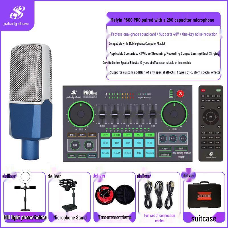 Meiyin Xiuxiu P600pro C180 Sound Card & Microphone Set – Mobile & Computer Compatible