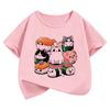 Funny Sushi Cat Food Design Printed T Shirts Short Sleeve Kids Childrens Tshirt Boys Girls Summer Spring Cute Top Tee Shirt