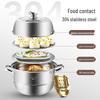MAXCOOK 34cm 2-Layer 304 Stainless Steel Steamer Pot