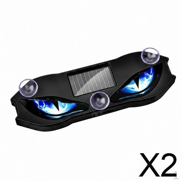 2xWindow Warning Brightness Panel Solar Car Light for Glass Panels
