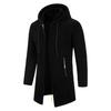 Chaqueta de Hombre Elegante Cárdigan con Cremallera y Capucha de Longitud Media Engrosada Ropa de Abrigo versátil para Otoño/Invierno