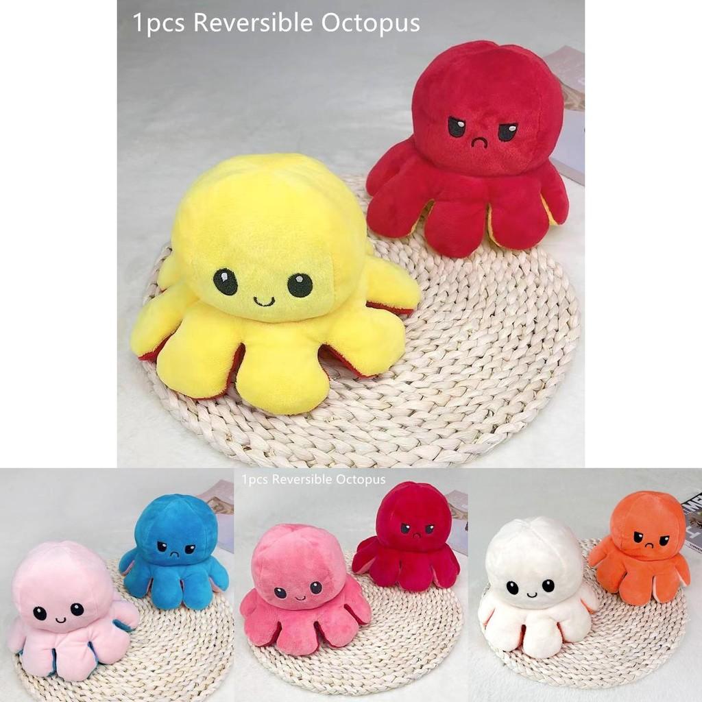 Adorable Double-sided Flip Reversible Octopus Plush Toy For Kids Soft And Cuddly Marine Life Stuffed Animal