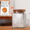 Retro Carved Storage Jar with Acacia Wood Lid for Grains, Dried Fruits, and Snacks