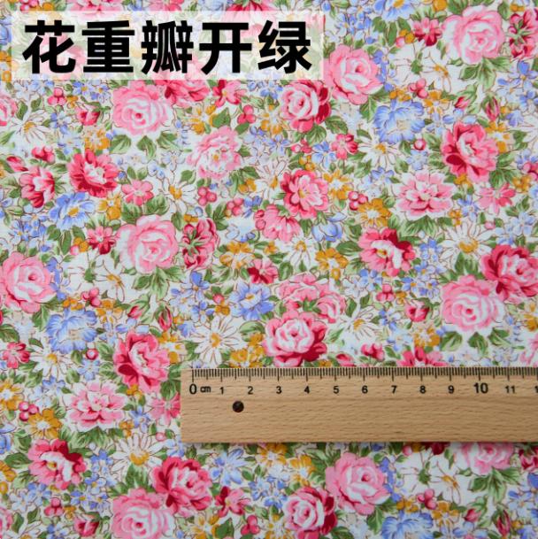 145x50cm Pastoral Floral Summer Poplin Cotton Fabric DIY Children's Wear Cloth Make Bedding Quilt Decoration Home Sewing Cloth